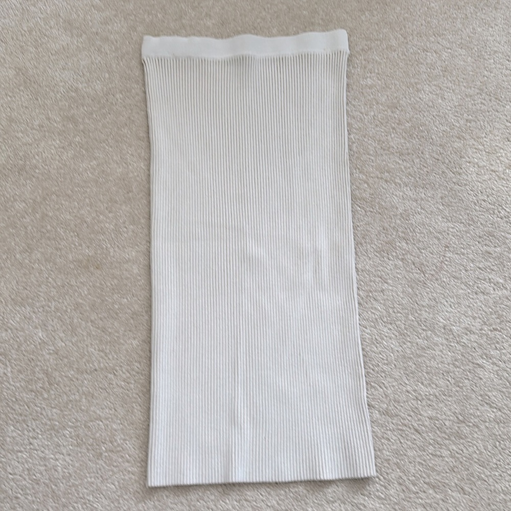 ANINE BING cream/tan ribbed tube skirt